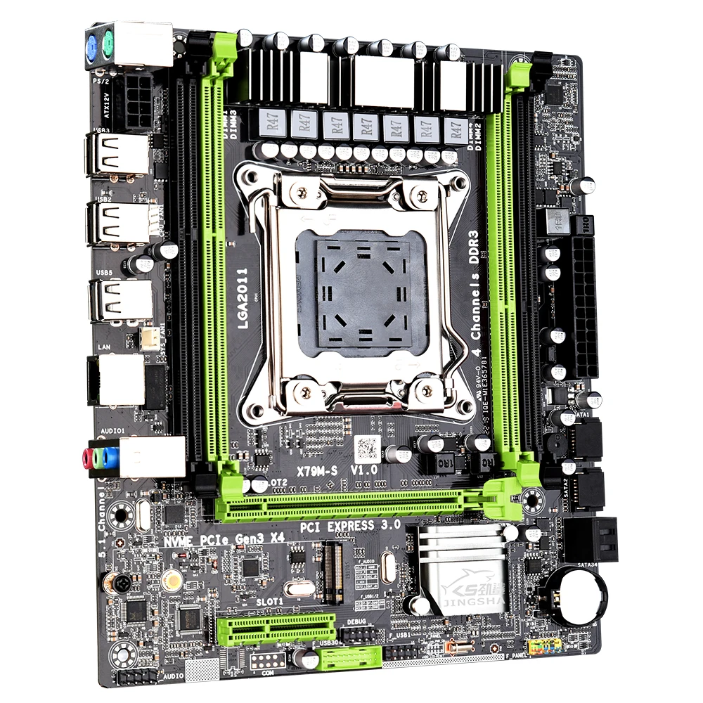 Материнская плата X79 JINGSHA X79M-S 2 0 LGA2011 M ATX USB2.0 PCI-E NVME M.2 SSD с поддержкой памяти REG ECC и