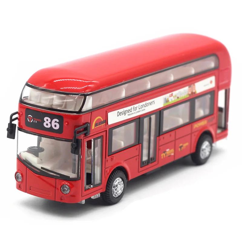 Diecast Лондонский автобус двухэтажный автобусный светильник и музыка открытая