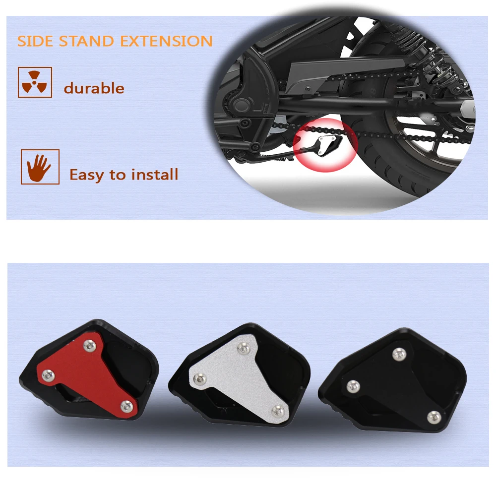 

NEW 2021 Motorcycle Kickstand Foot Side Stand Extension Pad Support Plate FOR HONDA REBEL CMX1100 CMX 1100 CM 1100 REBEL
