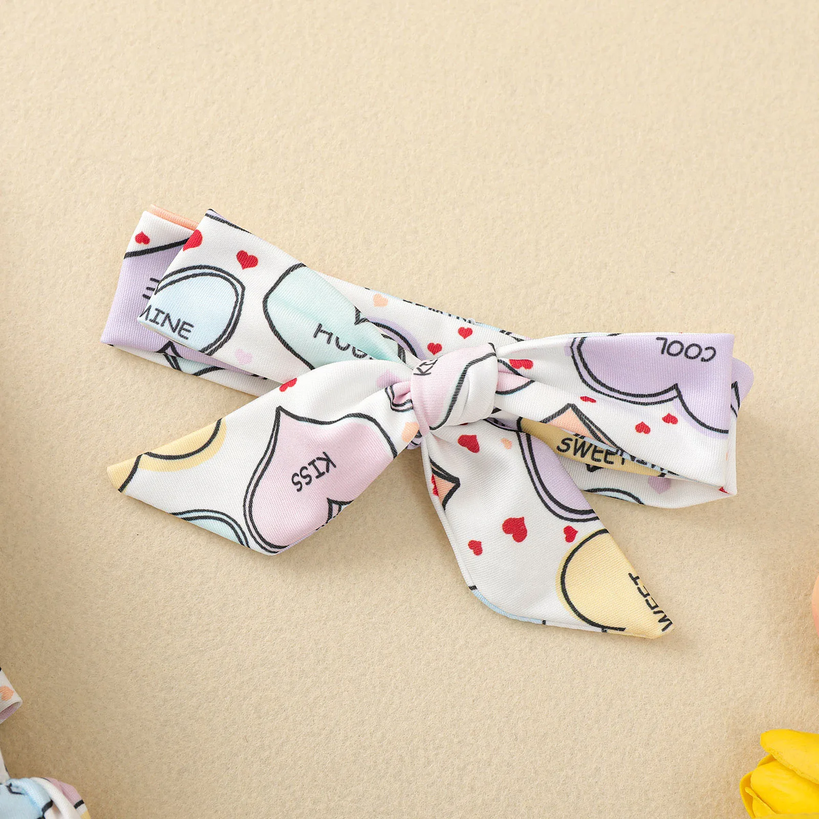 

Girl's Heart Printed 2Pcs Romper Set, Sleeveless Backless Bandage Short Pants Bodysuit with Headband for Summer
