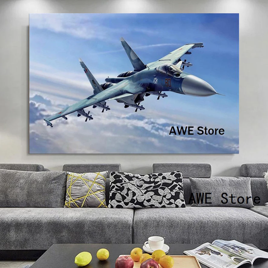 Самолет Jet Fighter Sukhoi Su-33 Warplane украшение для гостиной Декор дома плакат без рамки