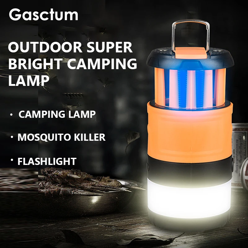 

USB Portable LED Tent Camping Light Working Light Outdoor Handheld Flashlight Mosquito Killer Rechargeable Waterproof Searchligh