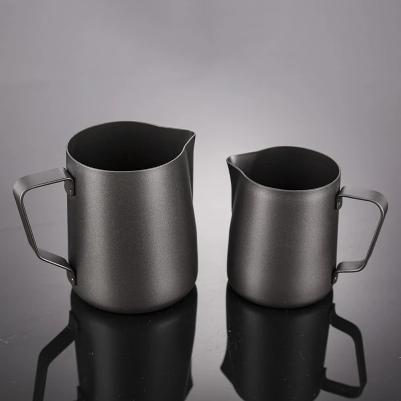 

1pc Stainless Steel Frothing Coffee Pitcher Pull Flower Cup Milk Frother Jug