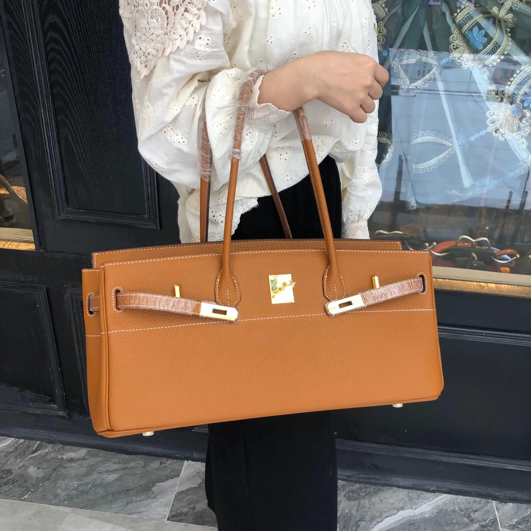 

free shipping 2021 the new style fashion and nice gold hardware genuine cow leather women handbag one shoulder bag 4 color 42cm