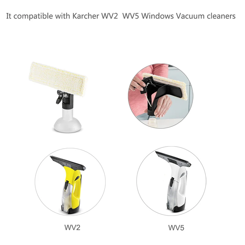 2 Pcs Mop Cloth Fits For Karcher WV2 WV5 Set 2.633 Attachment Parts Melamine Sponge Window Cleaner home cleaning tools | Дом и сад