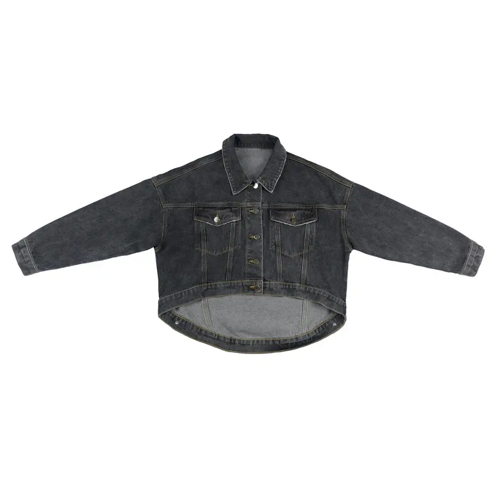 

2020 Spring and Autumn New Irregular Jeans Jacket Loose Short Denim Jacket Women Irregular Cowboy Coat Loose Denim Tops