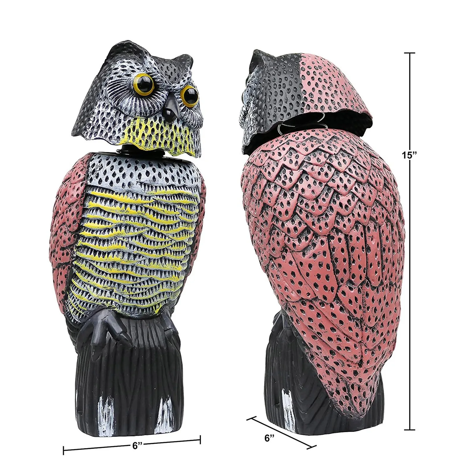 

Owl Statues Imitation Plastic Moving Head Owl Garden Rat And Bird Repellent Ornaments Yard And Garden Home Decor Sculptures