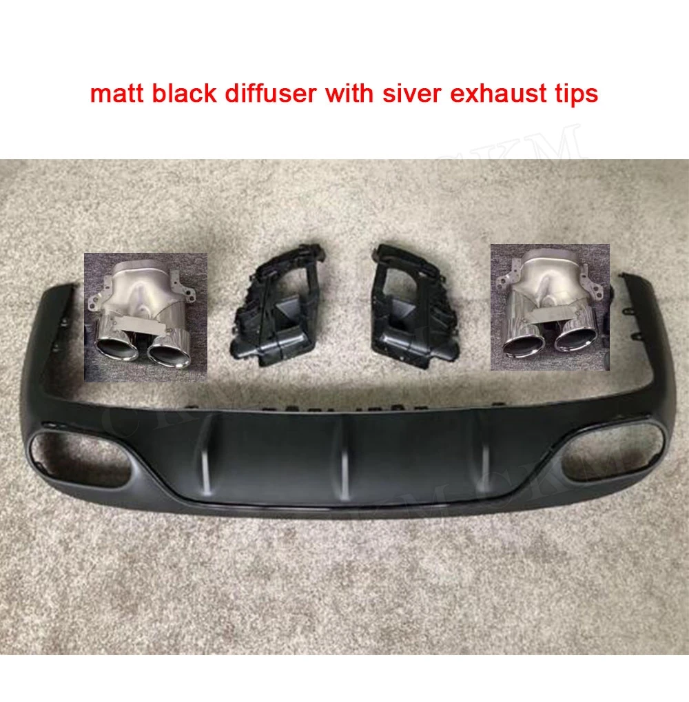 matt black Задний диффузор спойлер бампера с наконечники глушителя для Benz W238 C238 E53 AMG Coupe Sport- PP Черный - Цвет: matt black