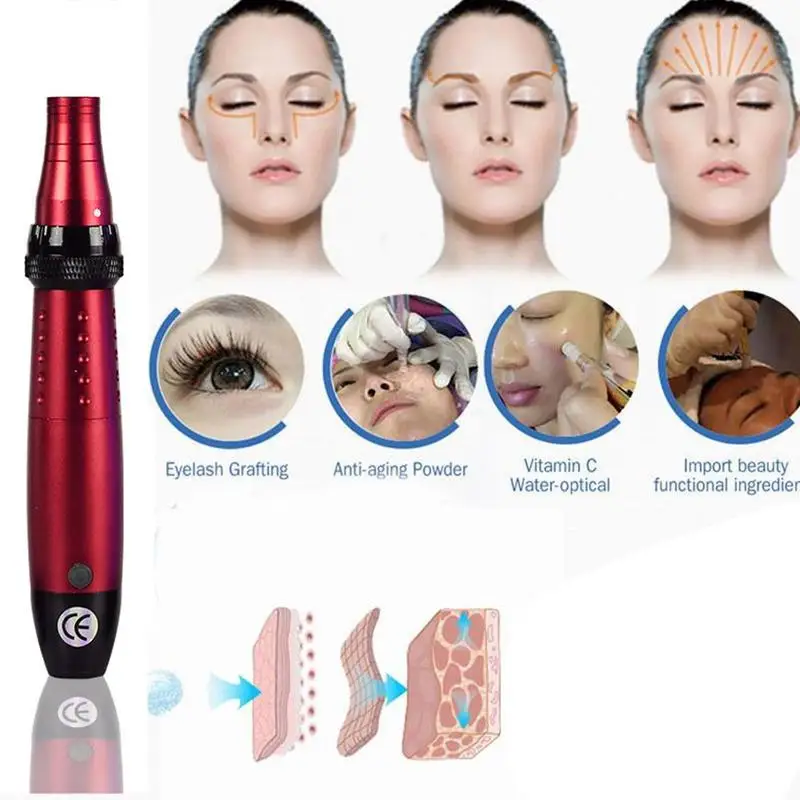 TMS электрические нано Авто Дерма микро иглы с 12 штемпель ручка удалить шрам