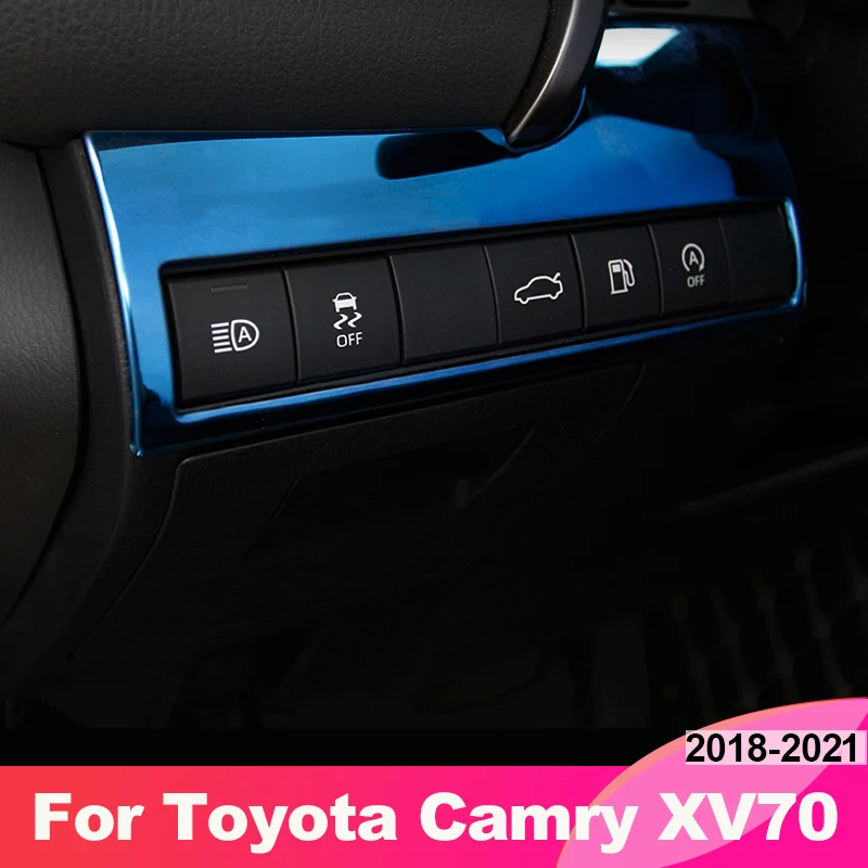 

Car Headlight Switch Frame Trims Cover Modlings Fuel Esp for Toyota Camry XV70 2018 2019 2020 2021 Accessories