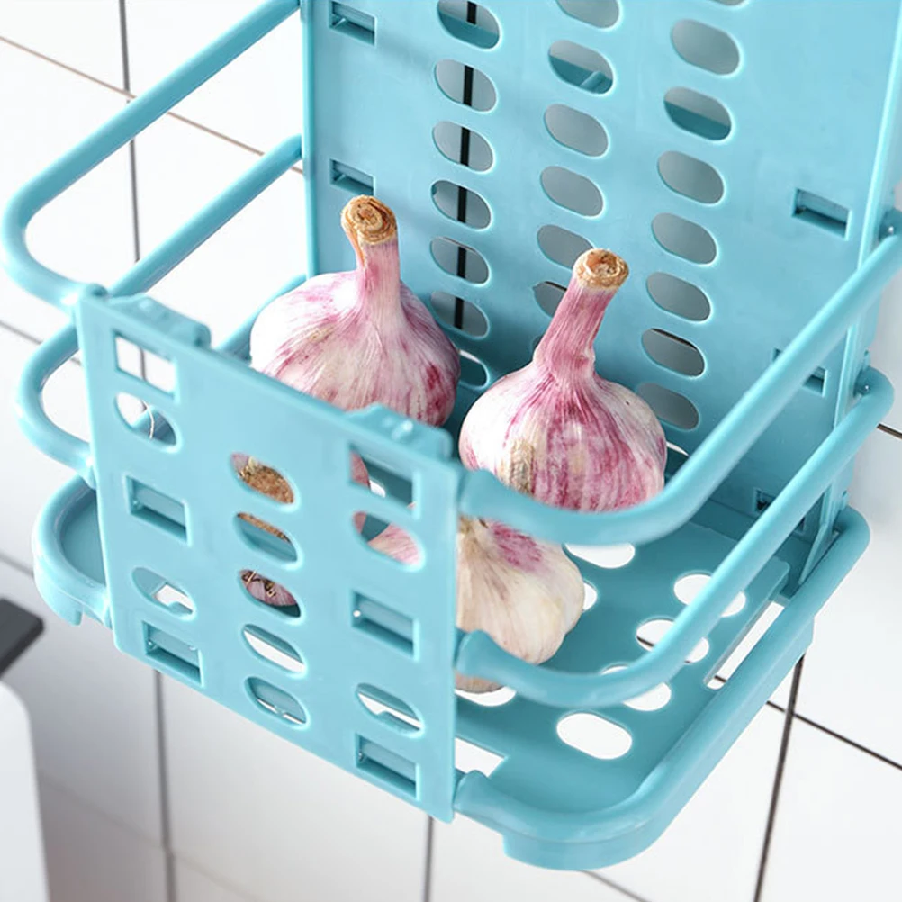 

Wall Mounted Laundry Basket Plastic Storage Rack Double Layer Folding Storage Shelf for Kitchen Bathroom Storage Shelf Organizer