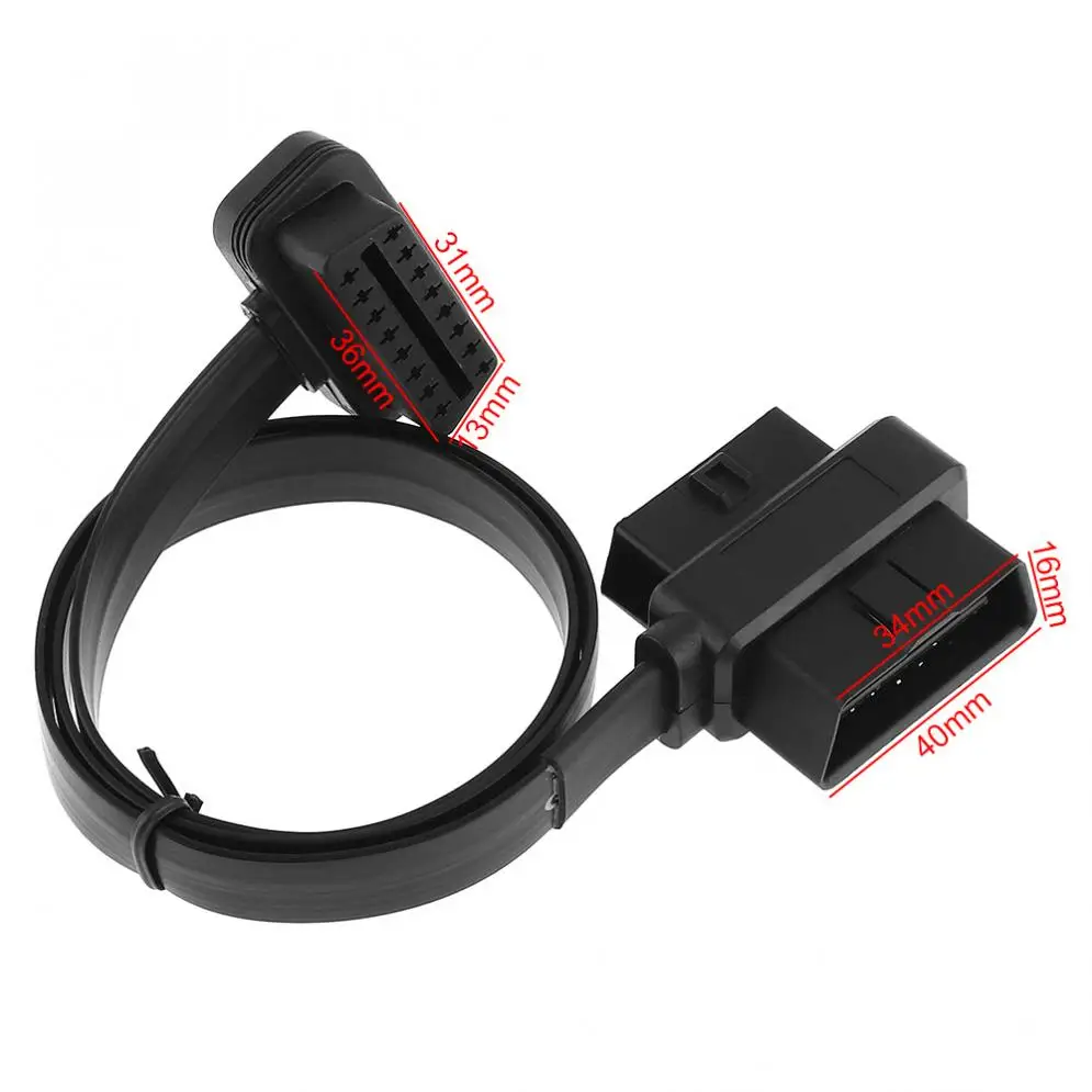 Один перетащите два OBD II 90 градусов L Тип 16 контактный штырь двойной Женский