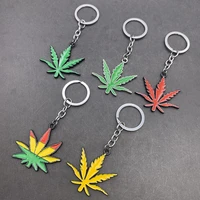10pcs 3d metal key ring key chain keychain key holder jewelry plated maple leaves