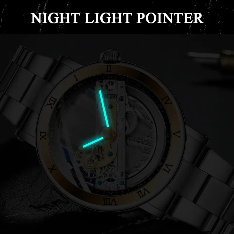 Часы наручные FORSINING Мужские механические автоматические брендовые Роскошные