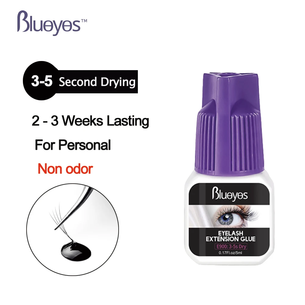 

Blueyes 5ml Eyelash Glue 3-5S Fast Drying Long Lasting No Odor No Irritant False Eyelashes Extension Black Adhesive Makeup Tools