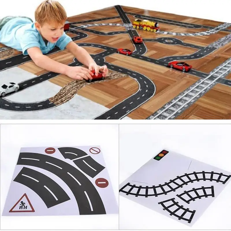 

Kids Toy DIY Design Sticker Railway Tape Road Road Fun Traffic Tape Funny Car Creative