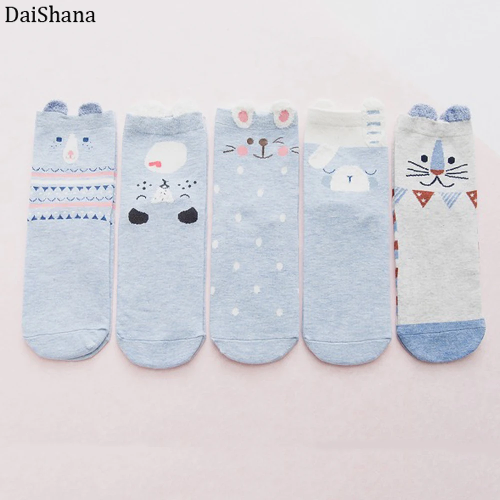 Высококачественные женские носки с милыми животными в стиле Харадзюку милые