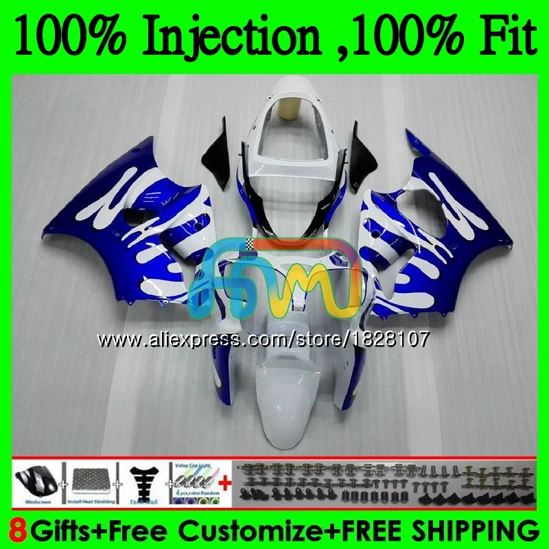 

OEM For KAWASAKI 600CC ZZR600 ZX600CC Bodywork 14BS.9 ZZR-600 ZZR 600 Blue flames 05 06 07 08 2005 2006 2007 2008 Fairing kit