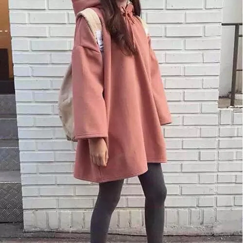 Модная кофта с длинными рукавами и буквенным принтом Harajuku из хлопка для девочек
