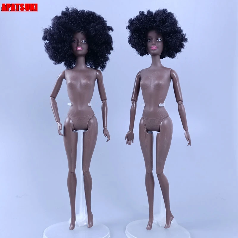 

11.5" BJD Doll Movable Nude Naked Body 11 Jointed Body & Head With Black Short Curl Hair 1/6 Dolls Accessories Kids DIY Toys