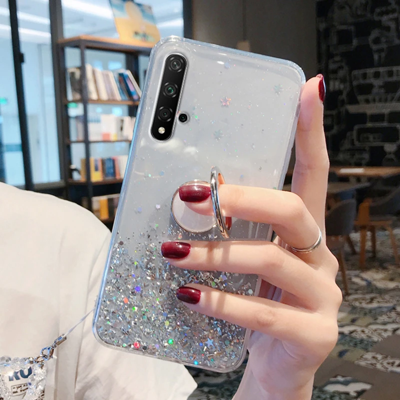 Блестящий Мягкий Прозрачный чехол с блестками для Samsung S8 S9 S10 Plus Note 8 9 10 A10 A20 A50 A70 |