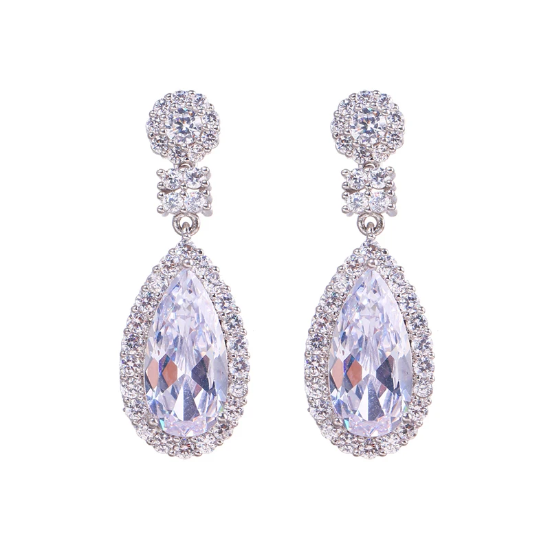 Emmaya New Fashion Long Waterdrop-shape White Earring For Women High Quality Zirconia Elegant Jewelry Charming Gift In Party | Украшения и