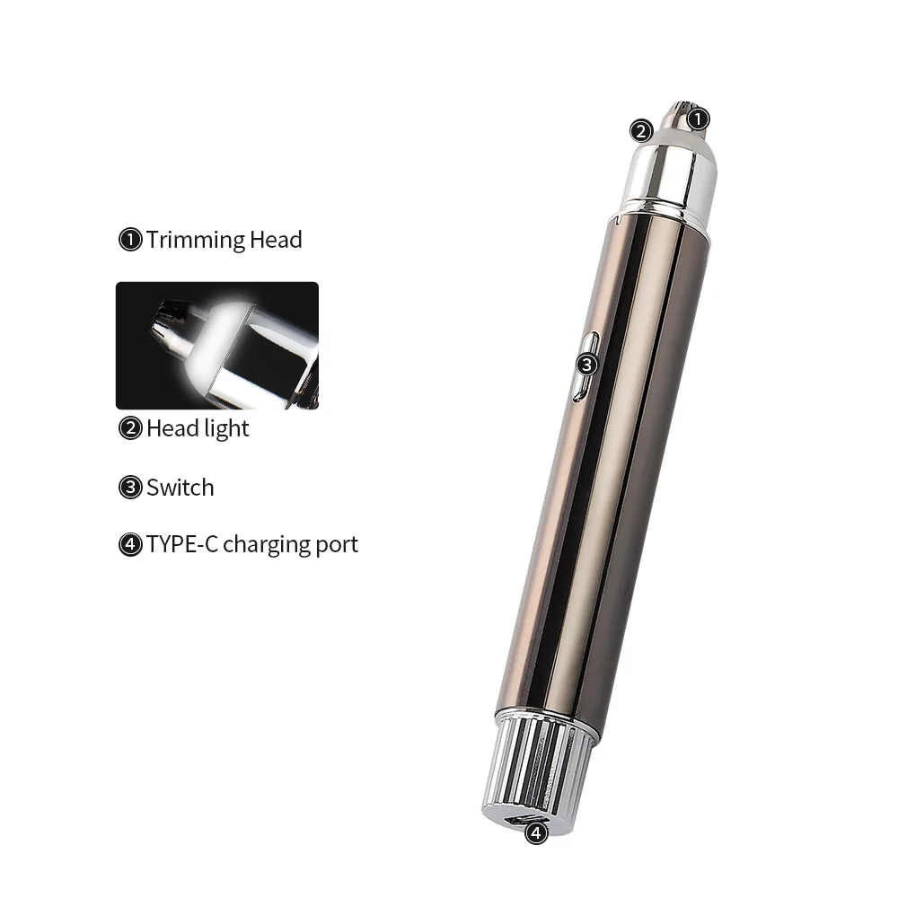 Электрический триммер для бровей USB безболезненный эпилятор мини бритва ручка