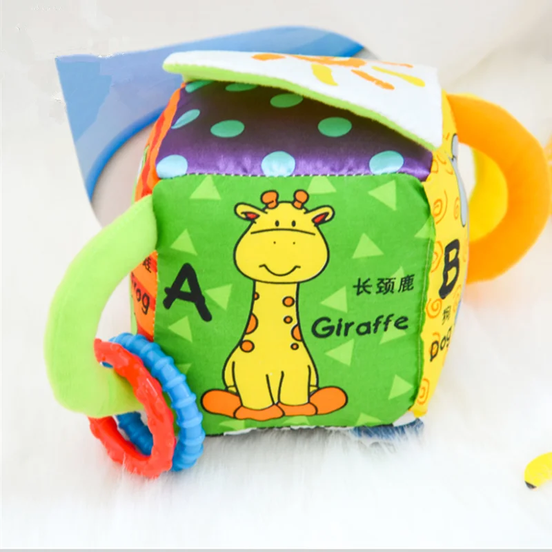 

Infant Baby Plush Cute Animal Teethers Rattles Bell Ring Paper Appease Stuffed Cartoon Sensory Hand Grasp Educations toys