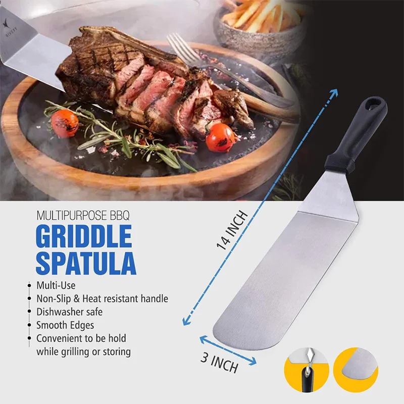 Набор из 5 металлических шпателей с пластиковой ручкой многоцелевой набор