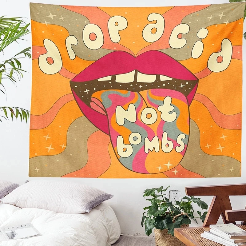 

Vintage Wall Tapestry Hanging cloth Rainbow Decor for Girls Dorm Decoration INS Trippy Tapestry Psychedelic Wall Prints Decor