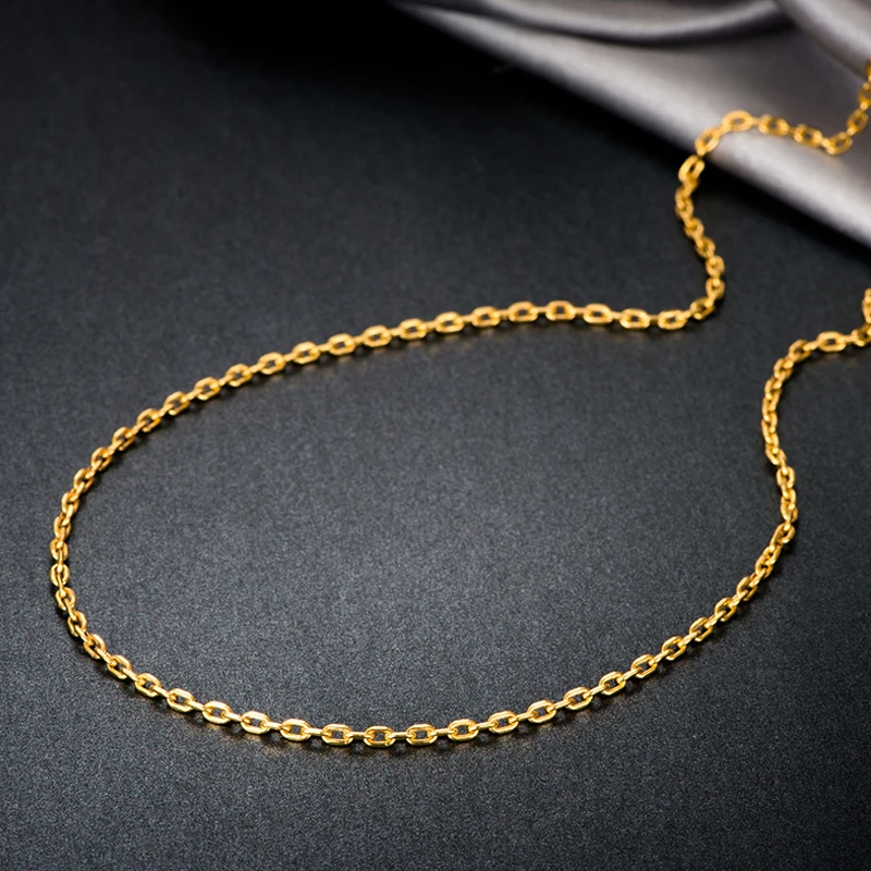 Ожерелье унисекс из натурального 18-каратного золота цепочка с подвеской