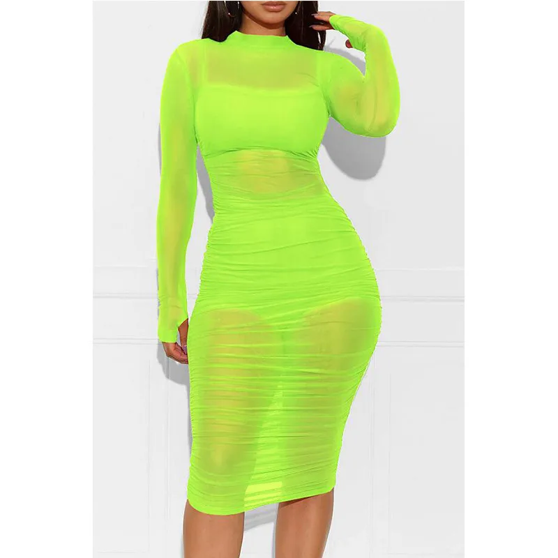 

Sexy Mesh See Through 3 Piece Set Women 2021 Bandage Crop Top+Shorts+See Through Dress Cover Skinny Clubwear Matching Outfits