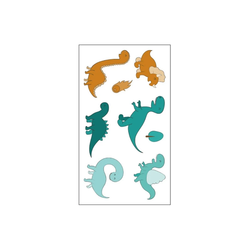 Водонепроницаемые временные татуировки с динозавром из мультфильма для детей