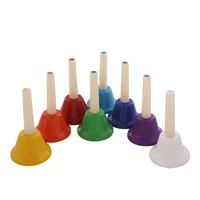 8 pcs colorful hand bell percussion musical instrument baby early education 8 note kid children musical toy for enlightenment