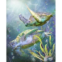 hobbies and crafts diamond embroidery cross stitch sea animal turtle couple full square drill diamond painting turtle home deco