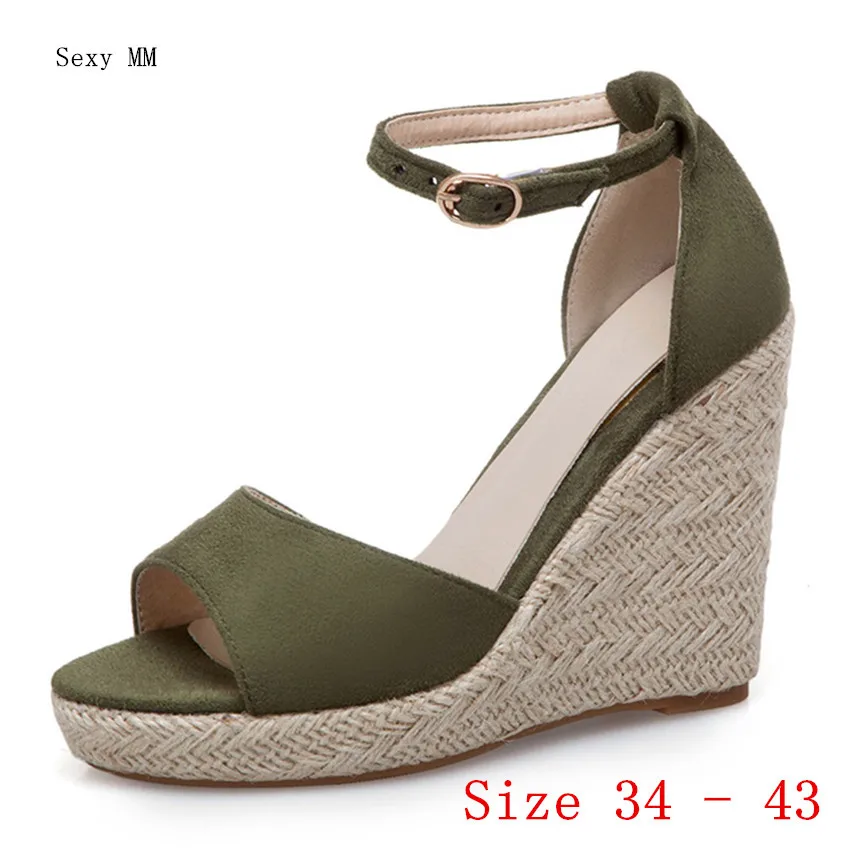 Женские Платформа Высокий каблук Сандалии на танкетке Лето Женская обувь из