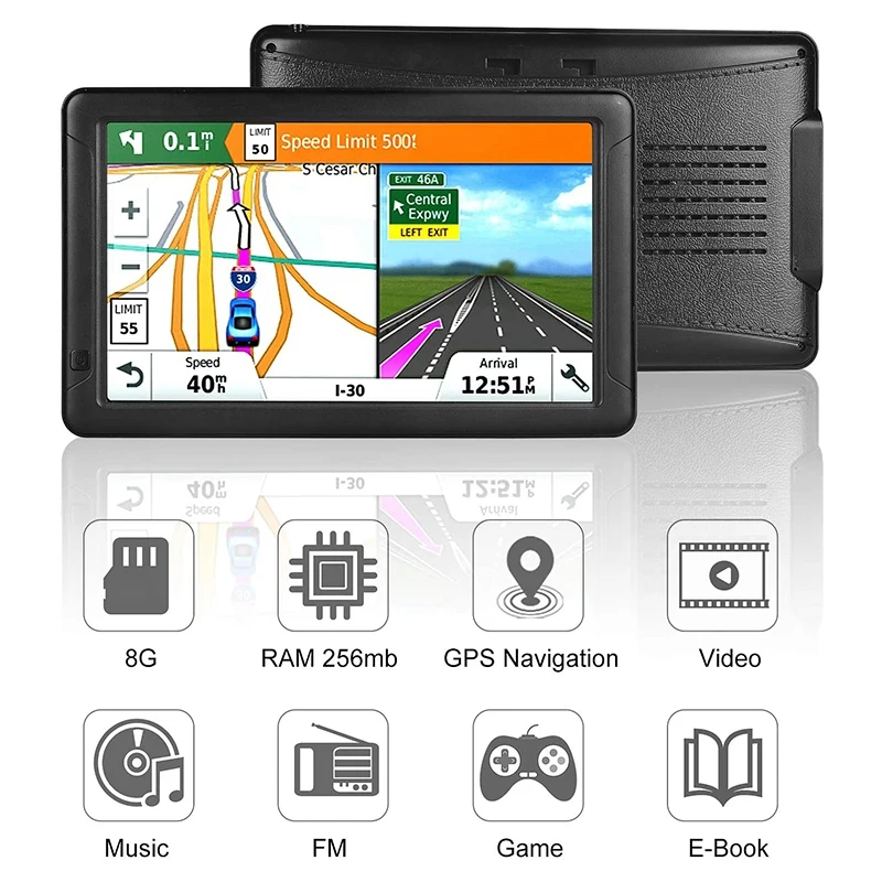 GPS навигация для автомобиля грузовика 9 дюймов голосовая со спидометром