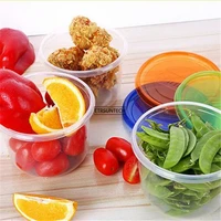 200pcs disposable paper bowl fruit salad fast food box package takeaway food storage package with plastic lid