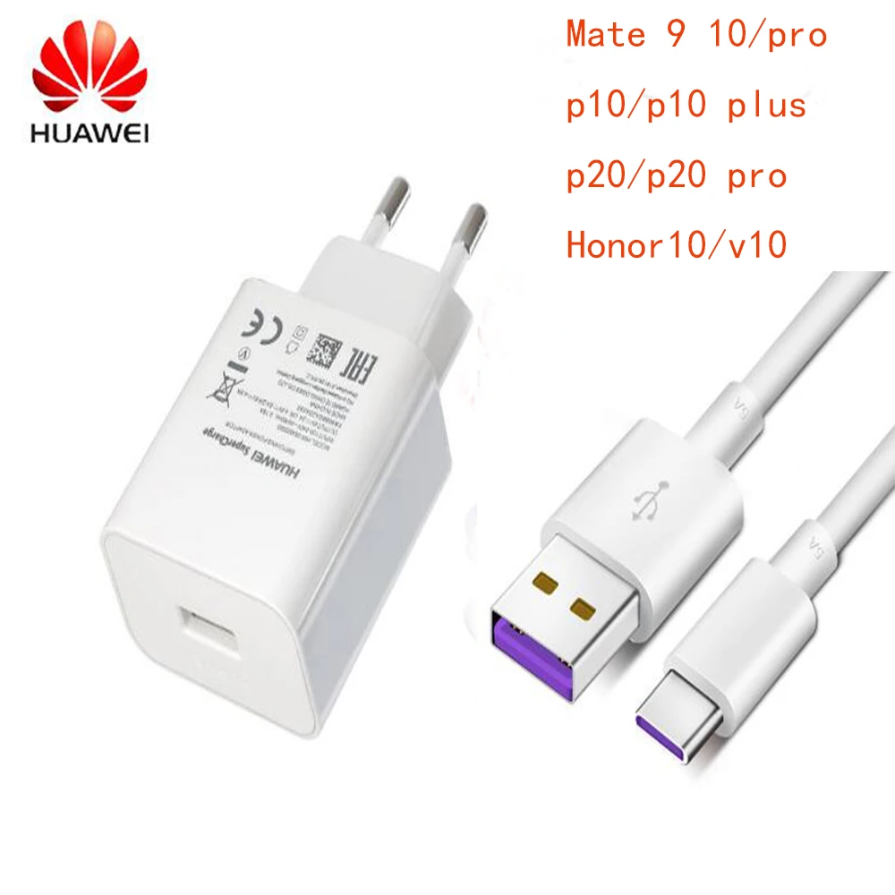 HUAWEI Оригинальное быстрое зарядное устройство mate 9 10 20 Pro P20 Supercharge Быстрый дорожный