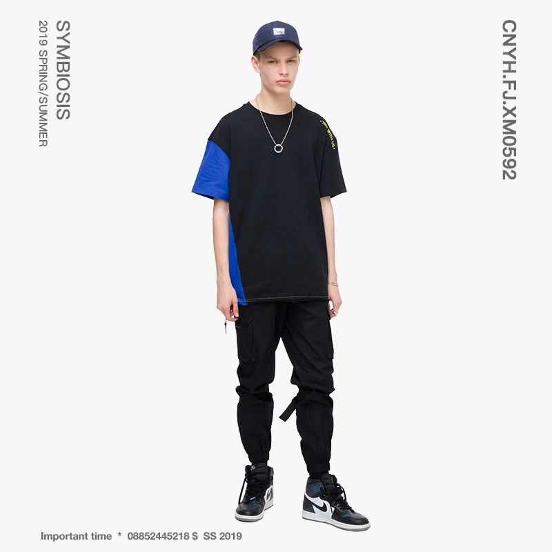 VIISHOW 19 летний новый цветовой контраст футболка с короткими рукавами мужчин шить