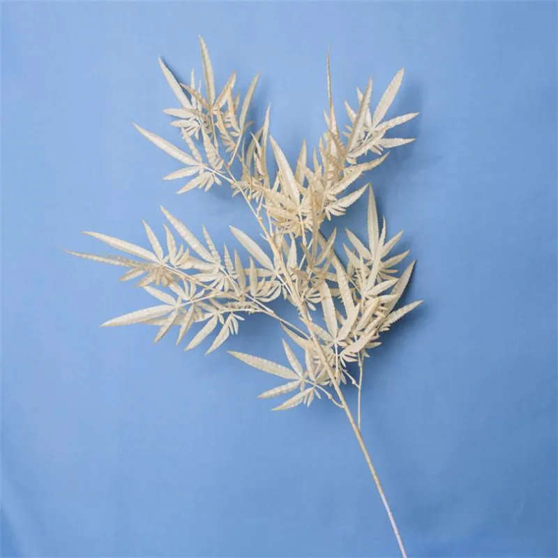 

10Pcs Fake Long Stem Maple (4 stems/piece) 43.31" Length Simulation Plastic Chicken Feet Leaf for Wedding Home Artificial Plants