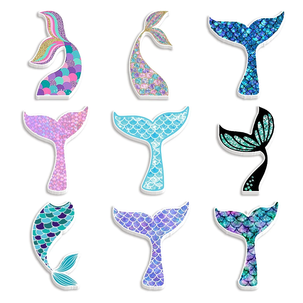 

9pcs /set DIY Resina Planar Cabochons Mermaid Tail Mixed Set for Phone Decorations Accessories