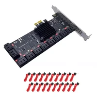 sata pcie card 20 ports with 20 sata cables 6 gbps 1x sata 3 0 pcie card support 20 sata 3 0 devices 1x chia mining pci express