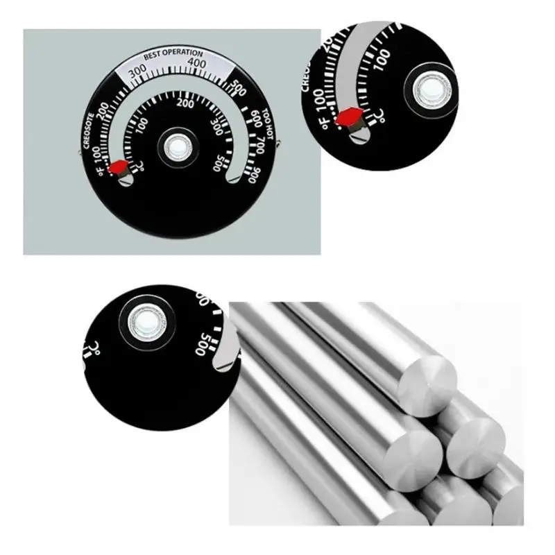 

1pc Aluminum Alloy fireplace thermometer Household Pipe Accuracy oven Burning Quality fireplace Log Wood Stove High thermom L2Q2