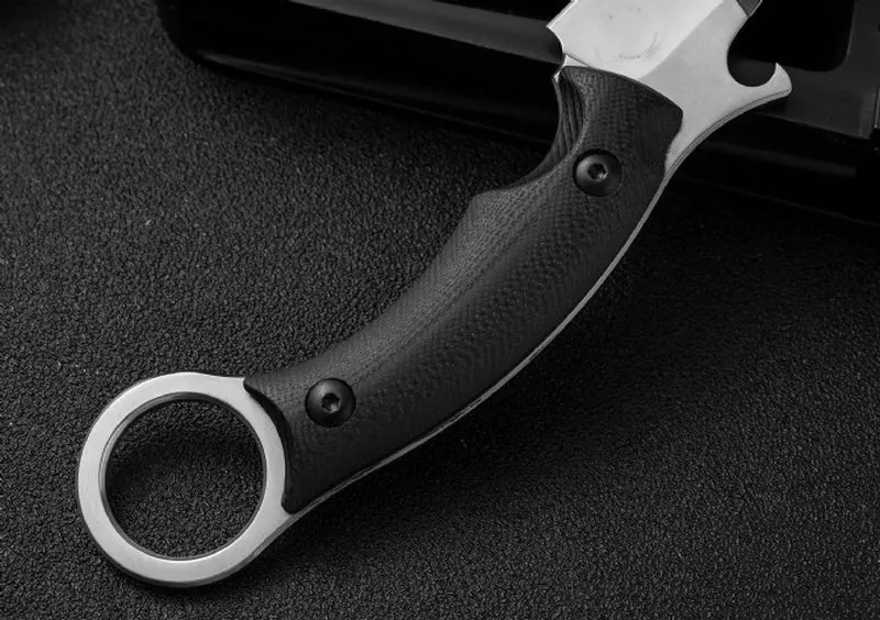 Охотничий нож из искусственной кожи Trskt Ручка G10 с K Kydex D2 сатиновое/каменное