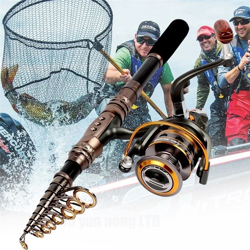 

2021 Spinning Fishing Rod Travel Sea Pole 1.8m 2.1m 2.4m 2.7m 3.0m 3.3m 3.6m Carbon Telescopic Fishing Rod and reel combo set