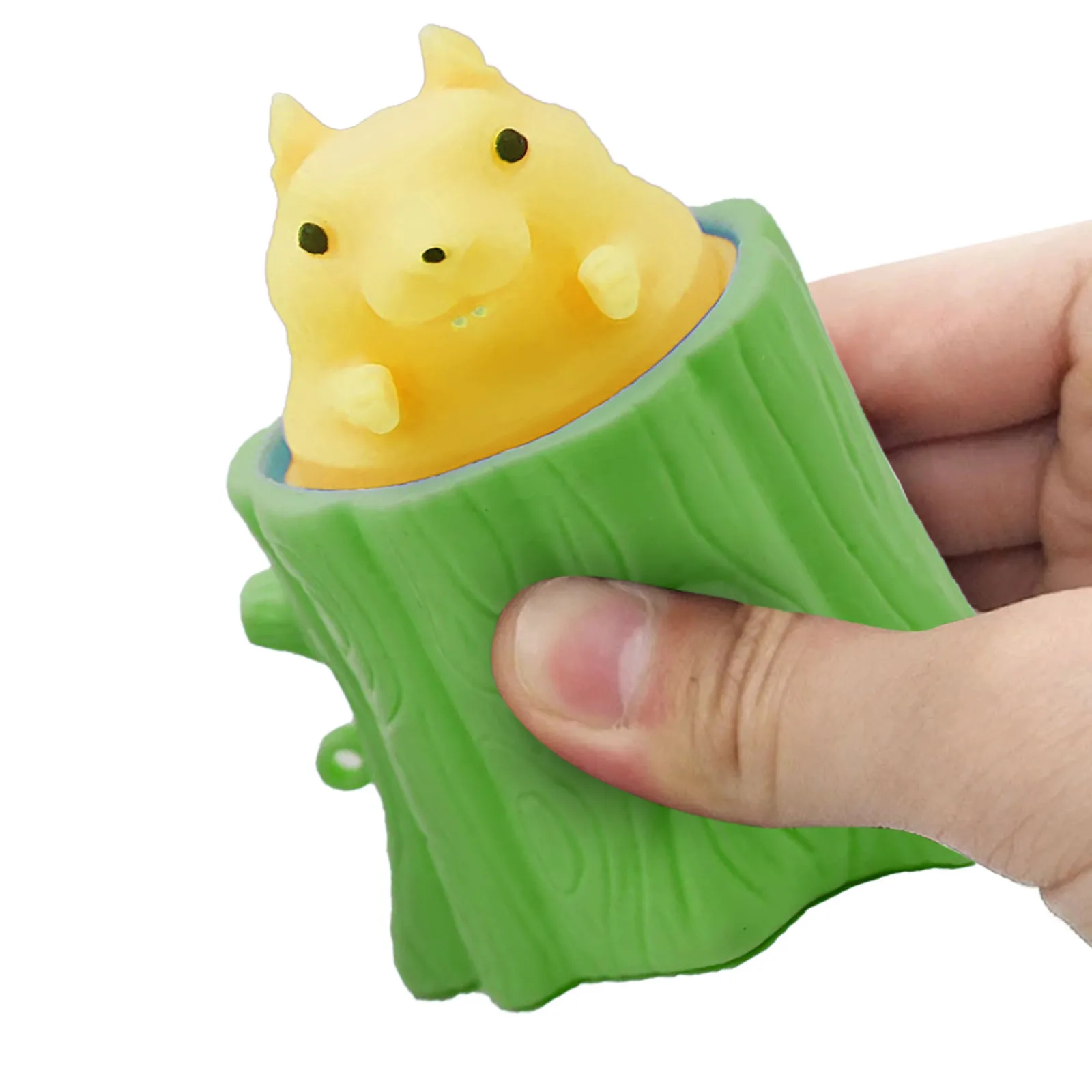 

Squeeze Rubber Squirrel Cup Children's Toy Evil Decompression Tree Stump Oak Cute Miniature Telescopic Pen Holder Game Gift