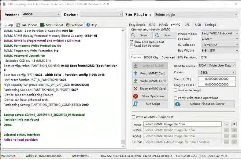 Новые оригинальные легкий джтаг плюс UFS BGA 254 розетка/памяти на носителе EMMC 254(EMMC +