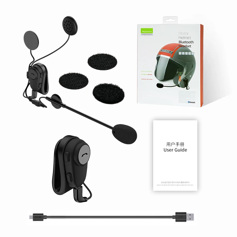 Римский M2 Bluetooth Анти-помехи для мотоциклетного шлема для верховой езды Hands Free наушники - Цвет: BLACK-BZ