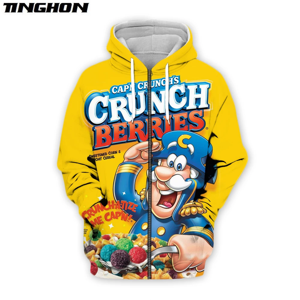 XS 7XL Модные мужские татуировки толстовки 3D напечатала еда хруста ягоды Футболка